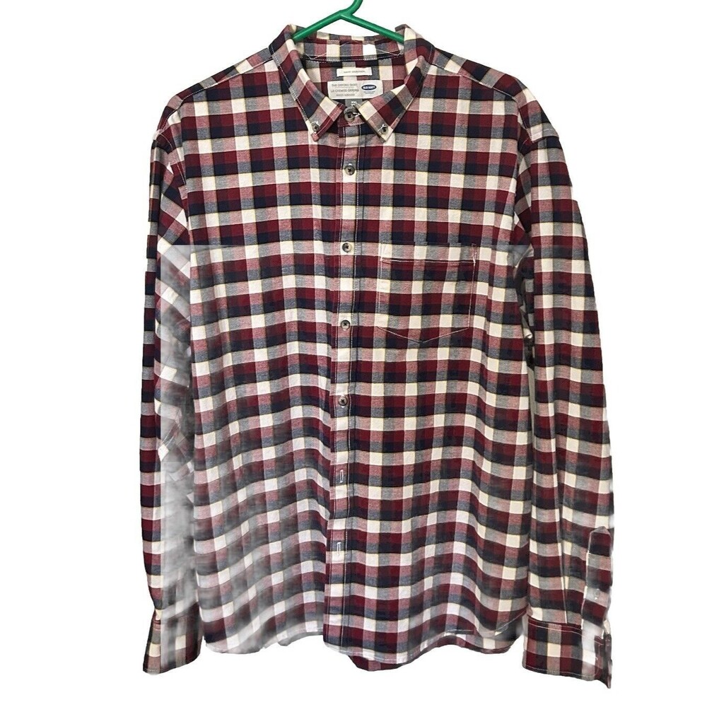 Old Navy Mens XXL Slim Fit Fall Oxford Shirt Button Down Long Sleeve Gosh Garnet